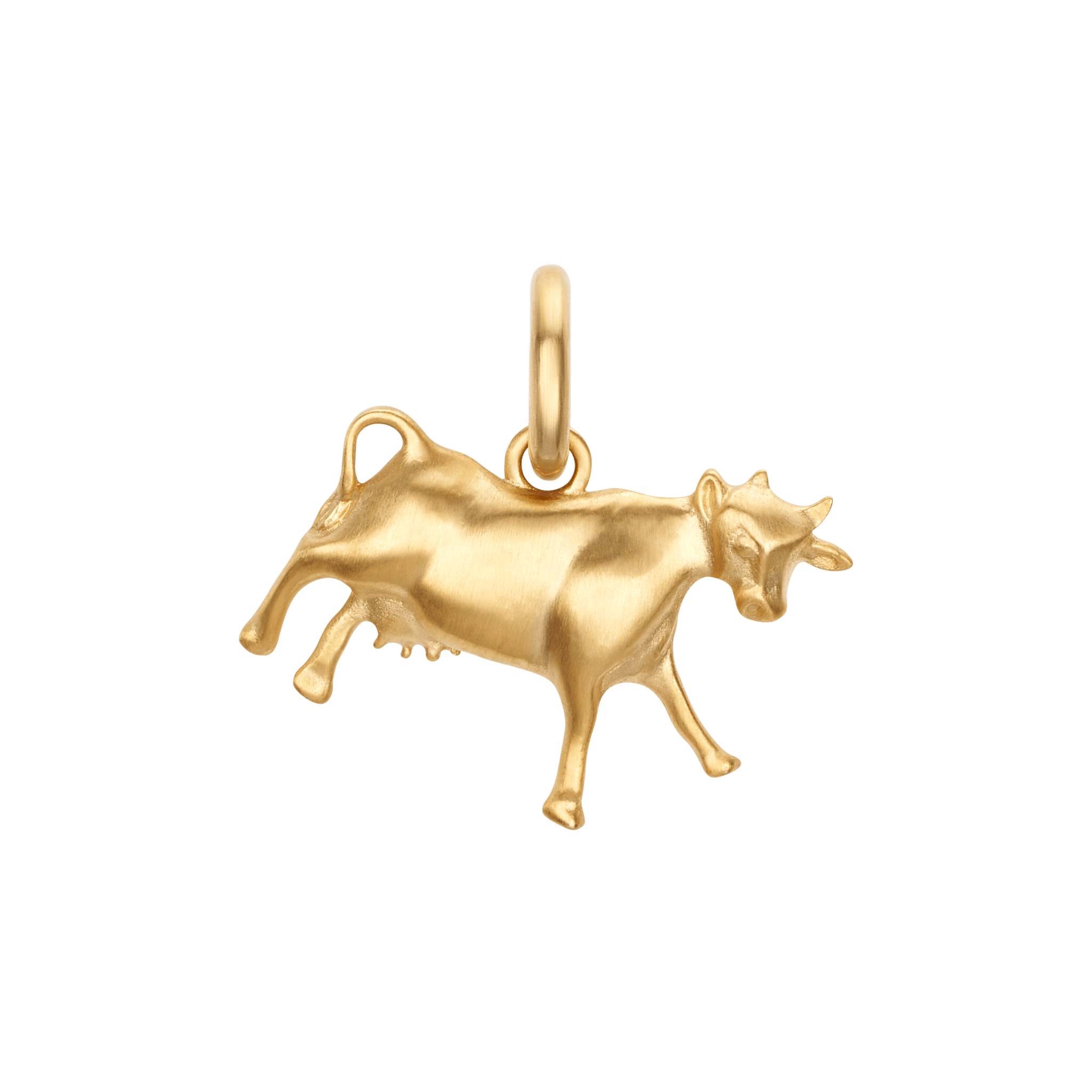 14K Solid Gold Cow Charm- Cow Charms - Cow Jewelry