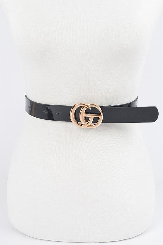 Glossy Black CG Buckle Belt – Emprada