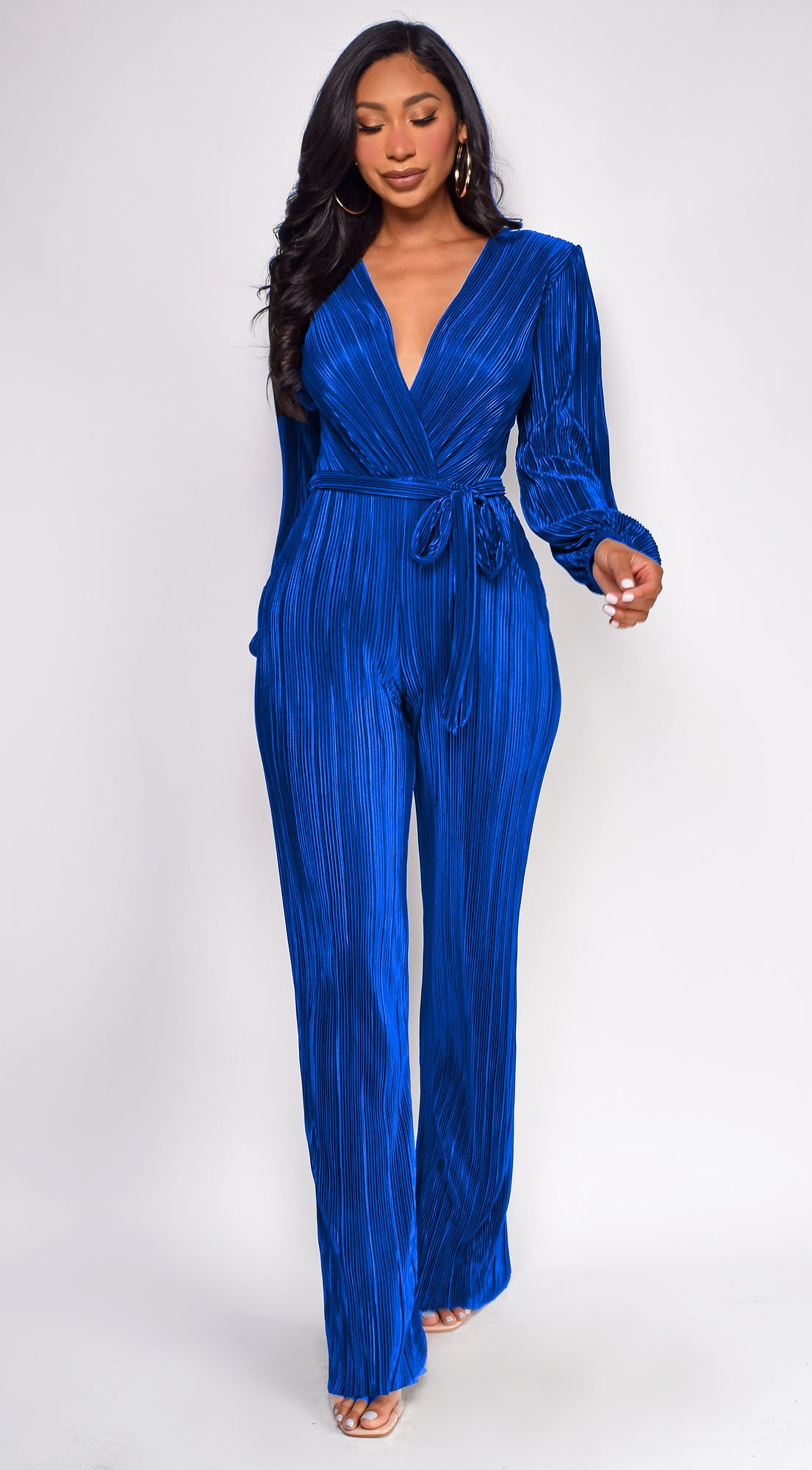 Juna Royal Blue Surplice Jumpsuit – Emprada