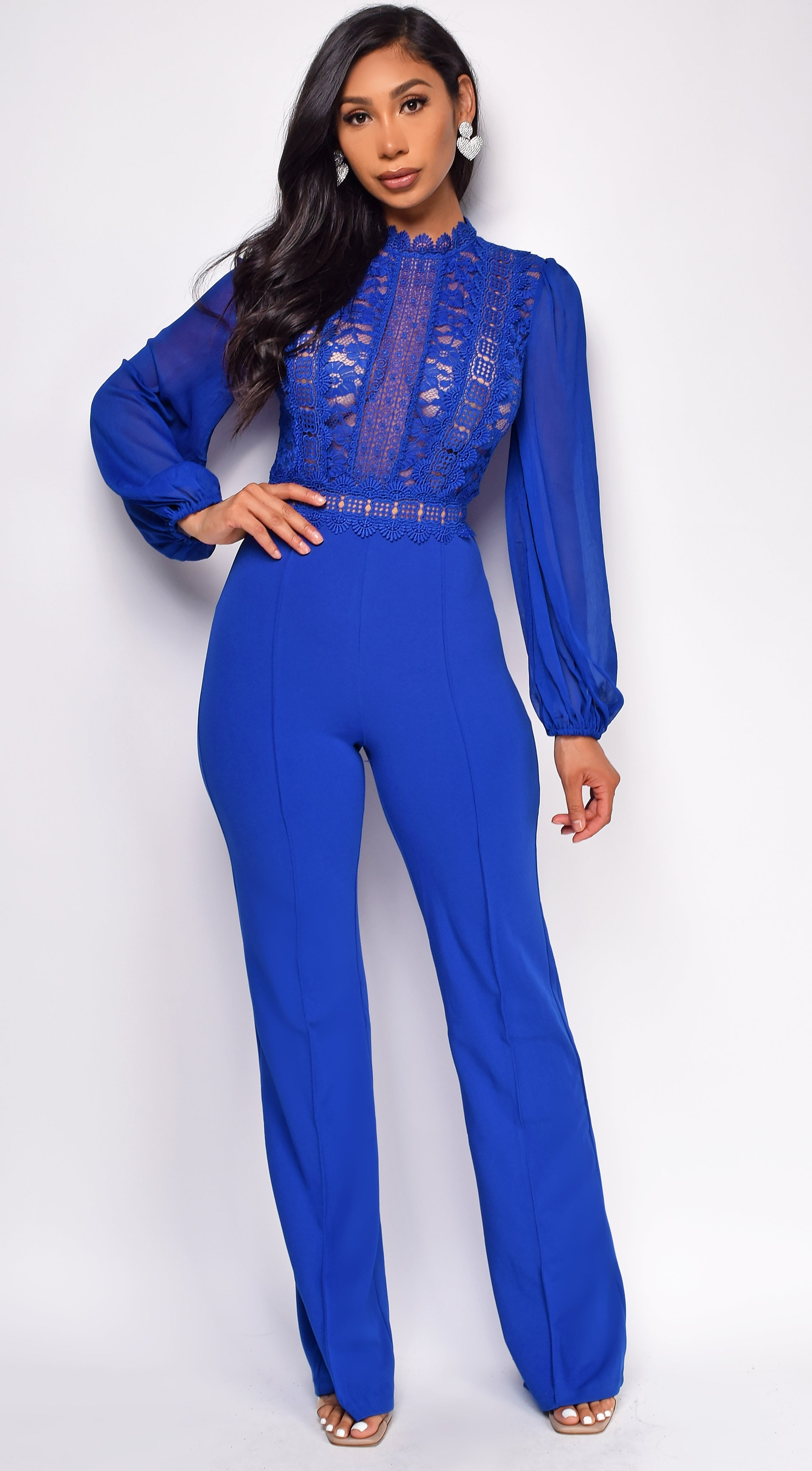 Nerine Royal Blue Lace Jumpsuit – Emprada