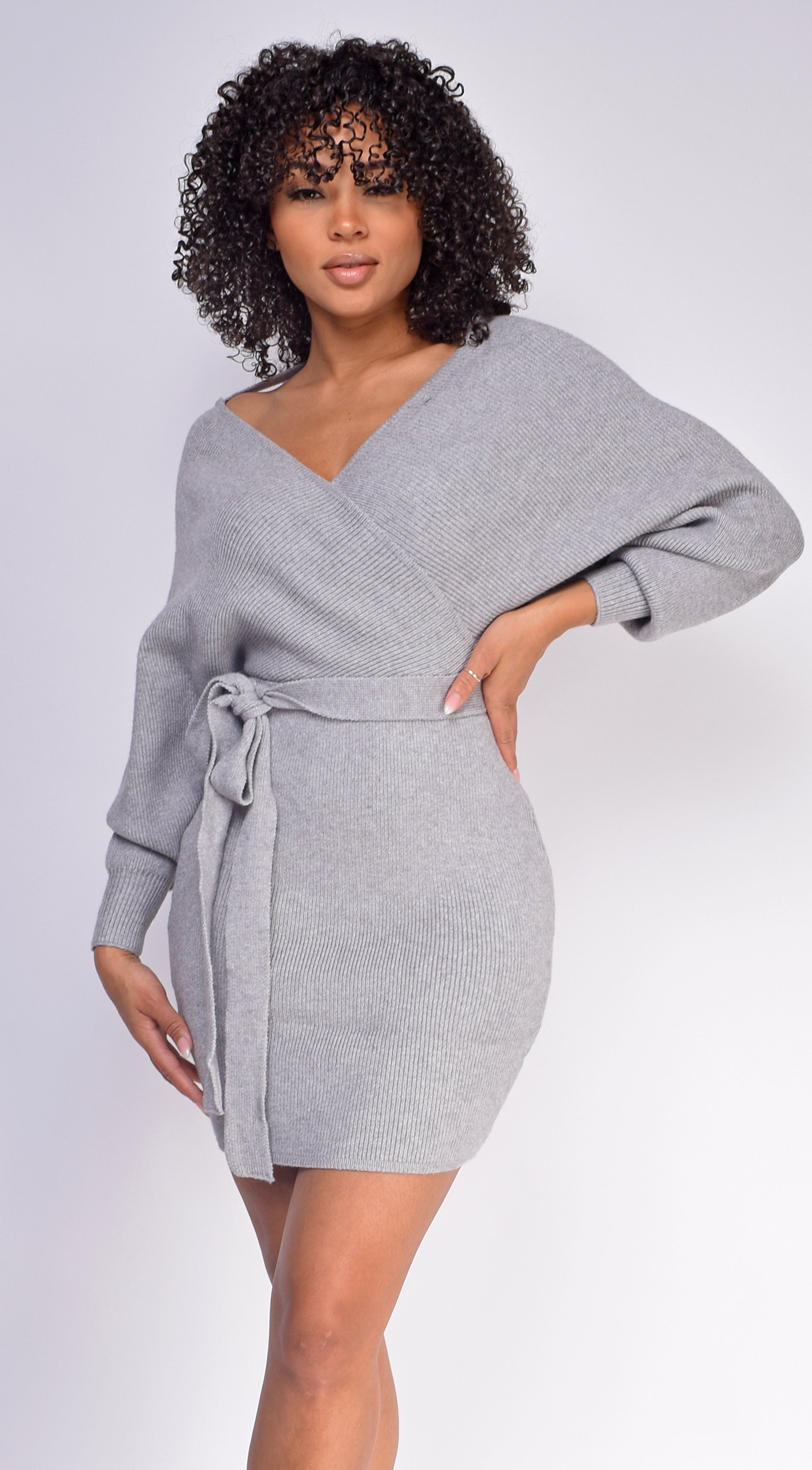 wrap around sweater dress