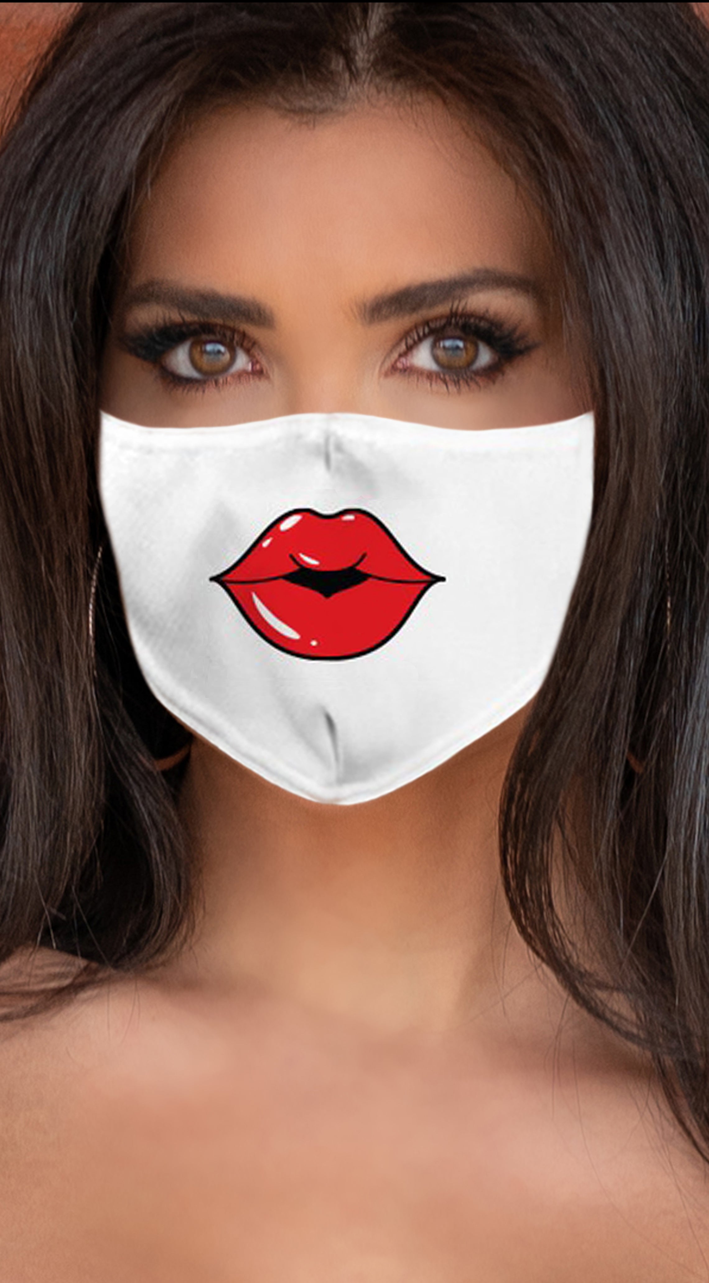 Lips Red White Women S Reusable Face Mask Emprada