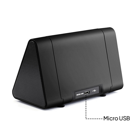 Micro USB at the back of the Magic Wireless Induction Speaker