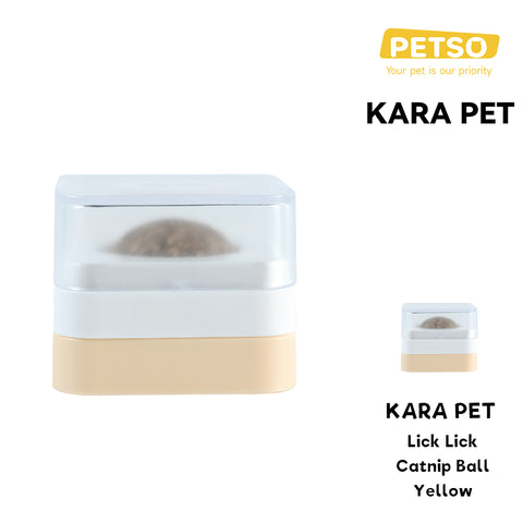 Kara Pet Yellow Catnip Lick Ball