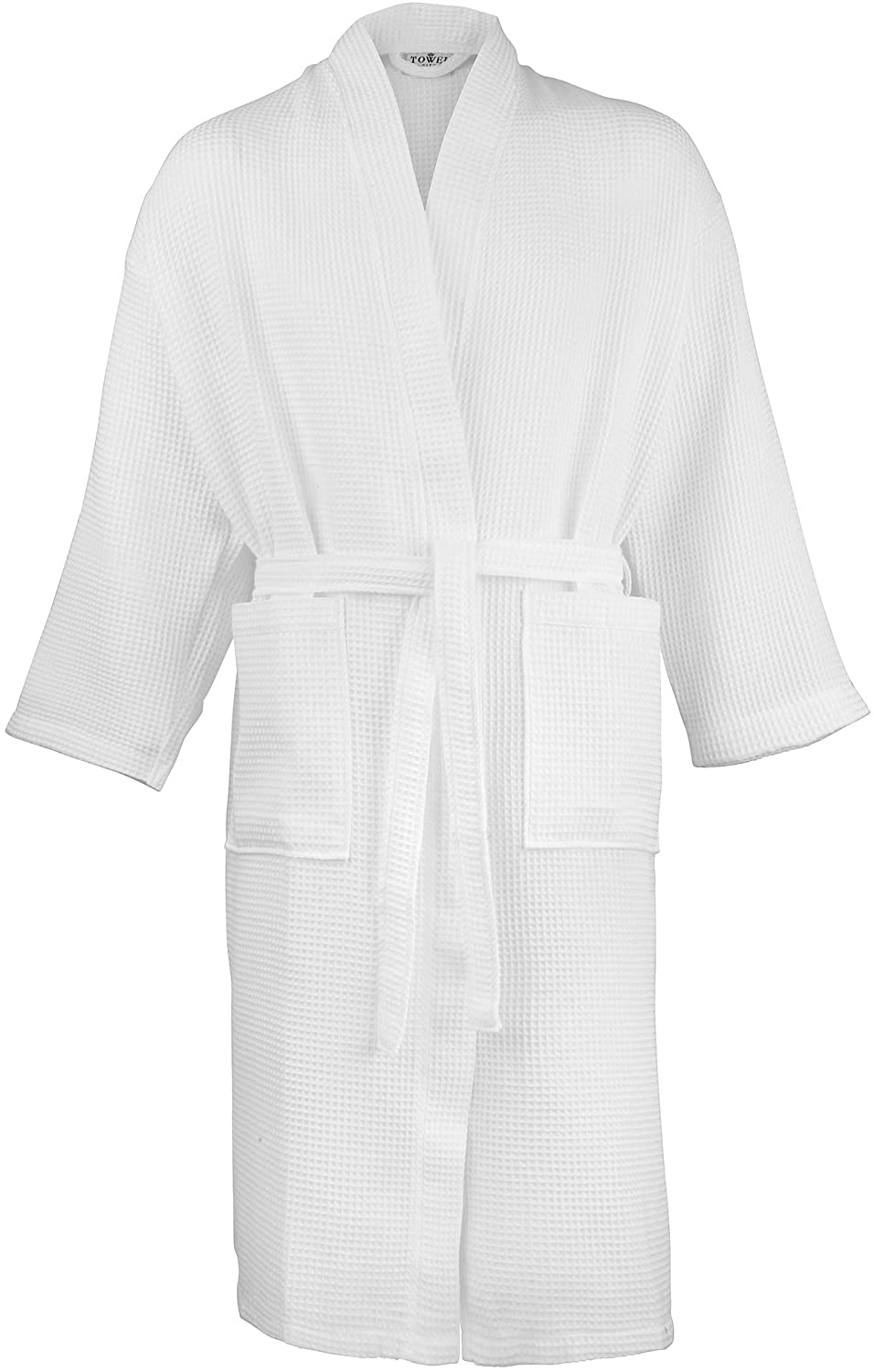 100% Cotton Waffle Bathrobes White Home and beyond