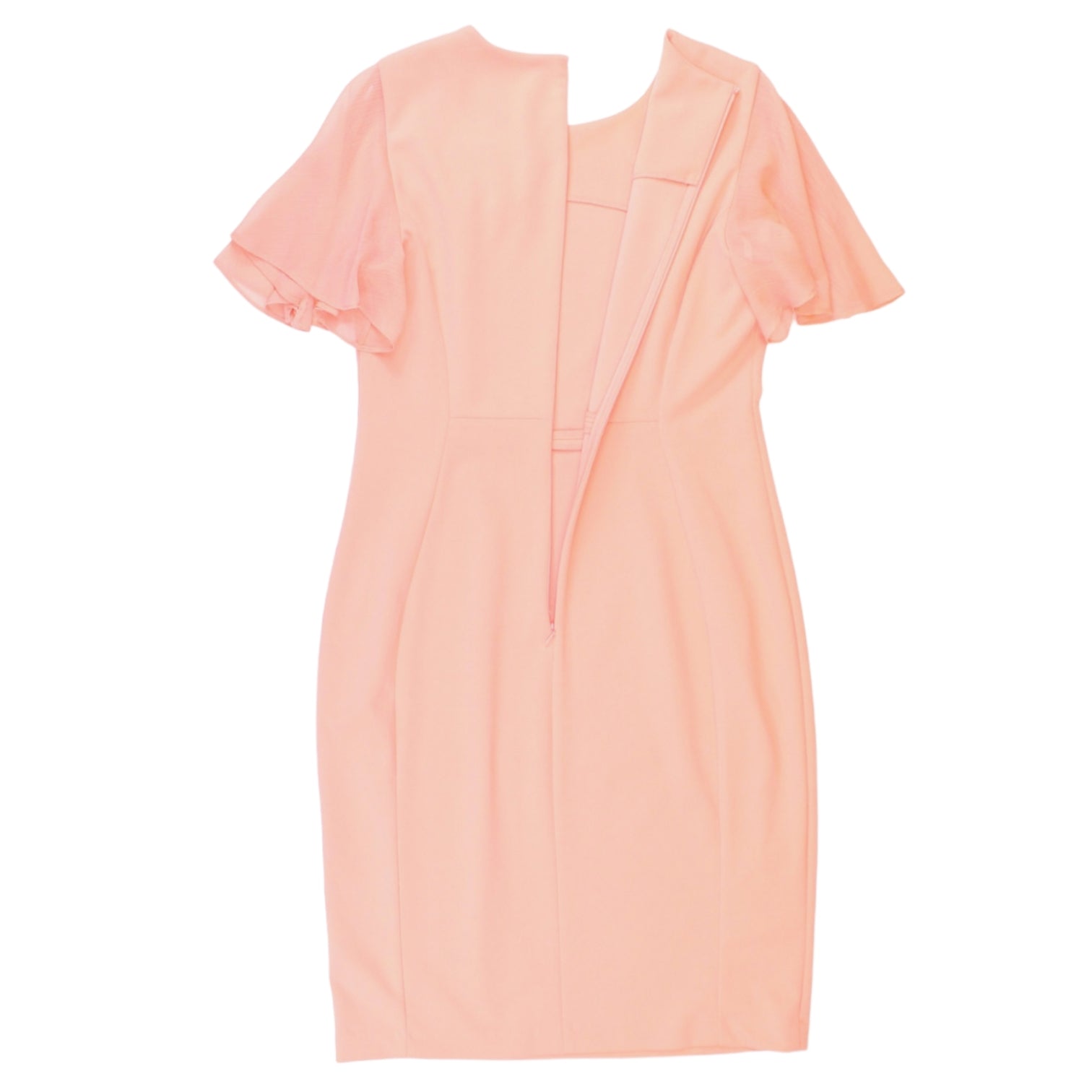 Calvin Klein Peach Fitted Crepe Dress | Shop from Crisis Online