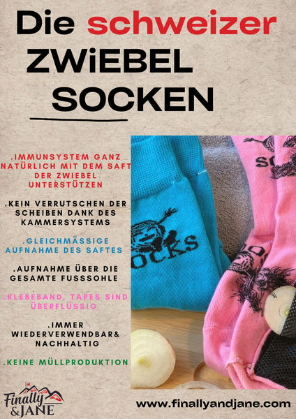 Die Schweizer Zwiebelsocken...Zwiebel aufschneiden, rein in die Socken und das Immunsystem natürlich stärken