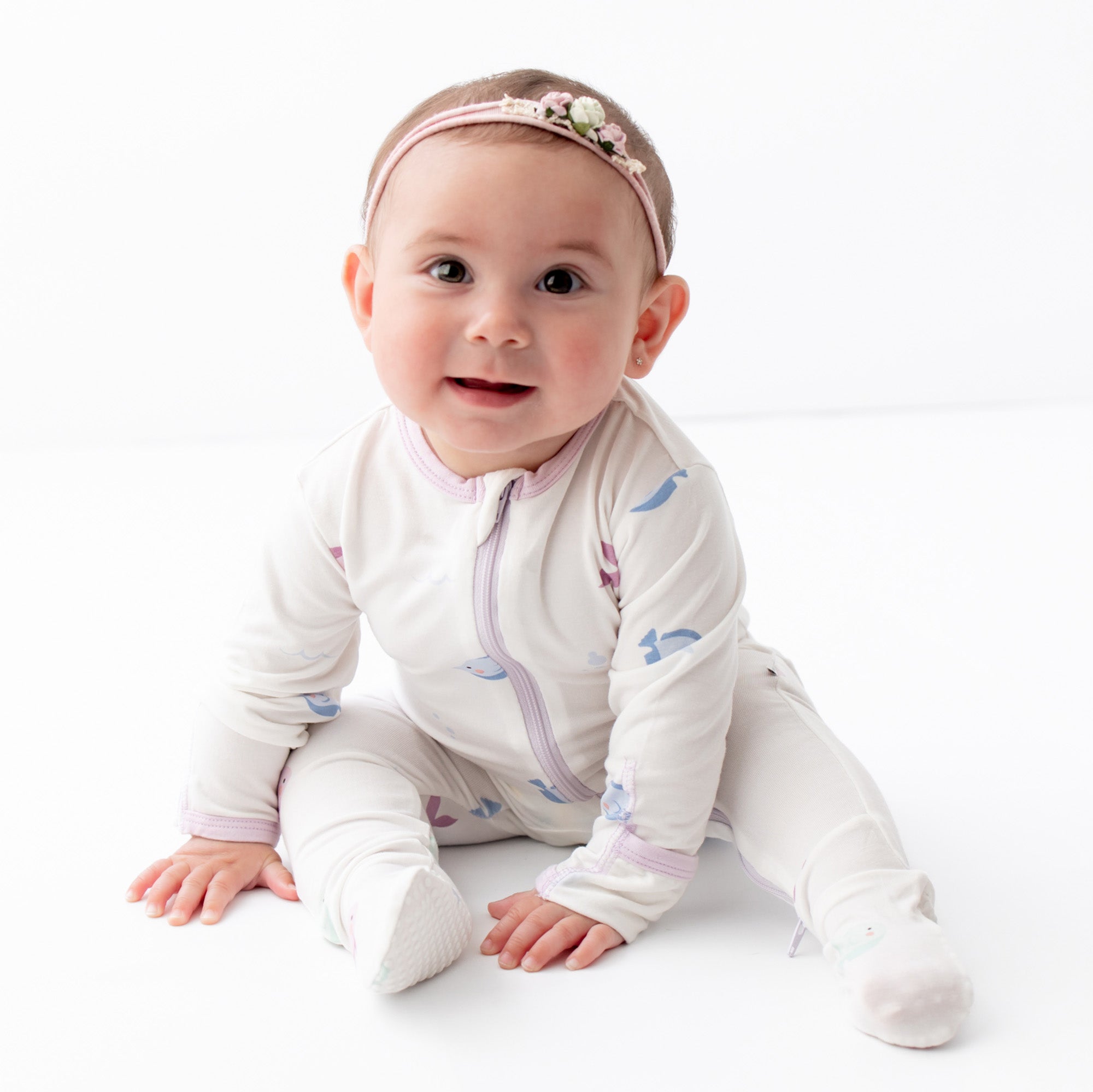 Baby Footie Pajamas Zip-Up, Fish, Unisex | Bamboo Little