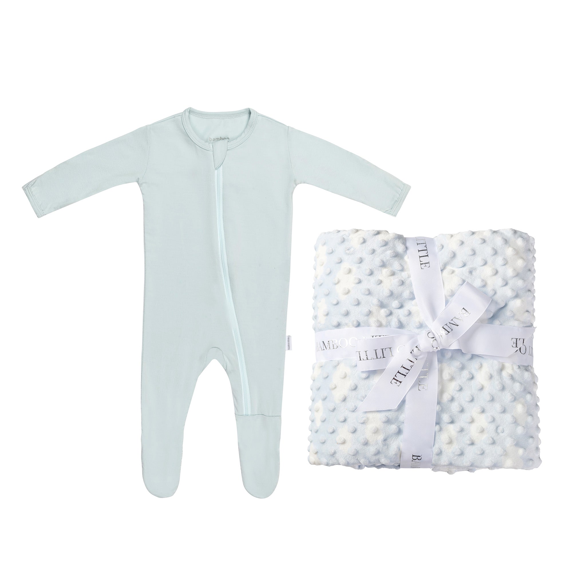 Blue Cloud Blanket & Footie Gift Set