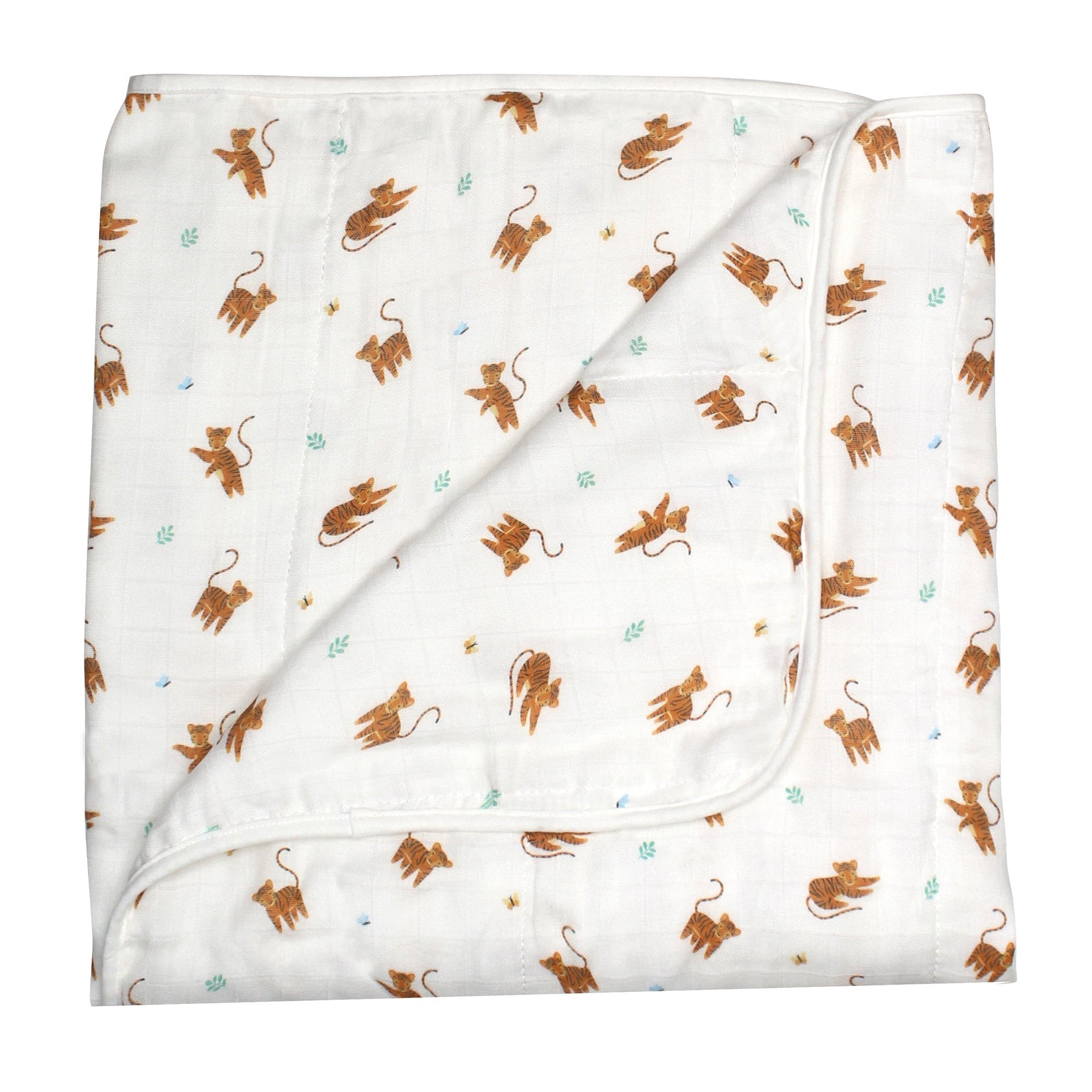 Soft Baby Blanket, Tiger, Bamboo Cotton Muslin