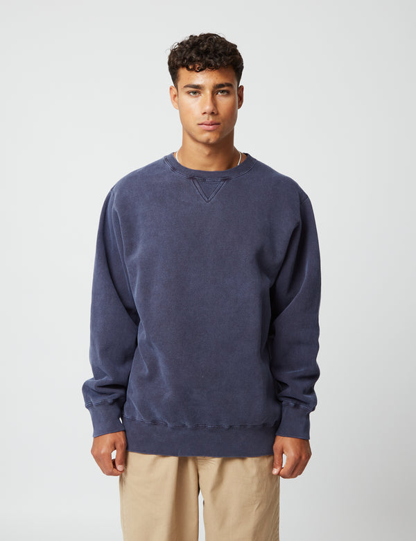 Bhode Pigment Dyed Crew Sweat (Canada Origin, 16oz) - Dusty Black