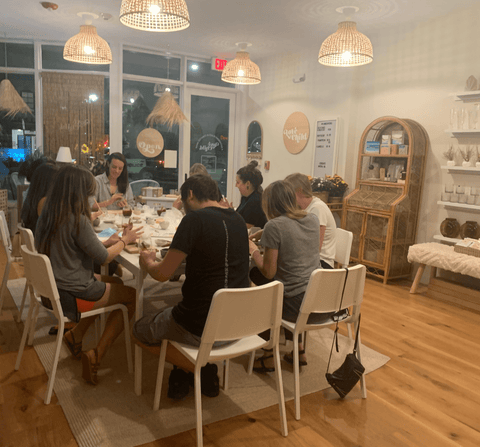 Siper and Sculpt Pottery Class at Love Child Boston