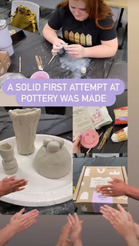 Air dry pottery creations from team event