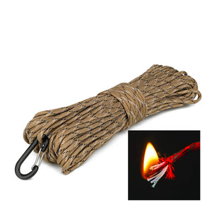 SP1 25FT Fire Paracord Combines Tinder with Small Carabiner Clip – NexLand