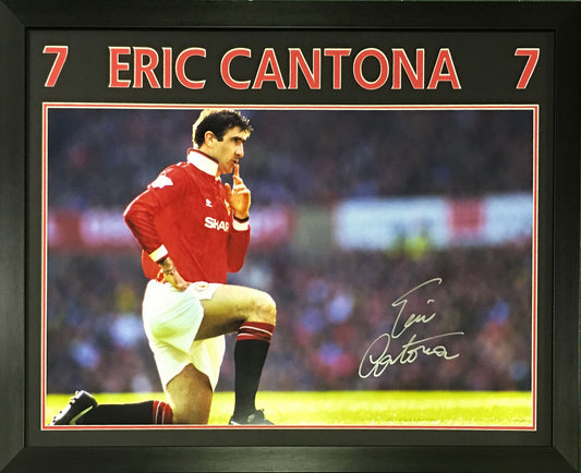 Eric Cantona Hand Signed White Card - 3.5 x 2 Inches Autograph