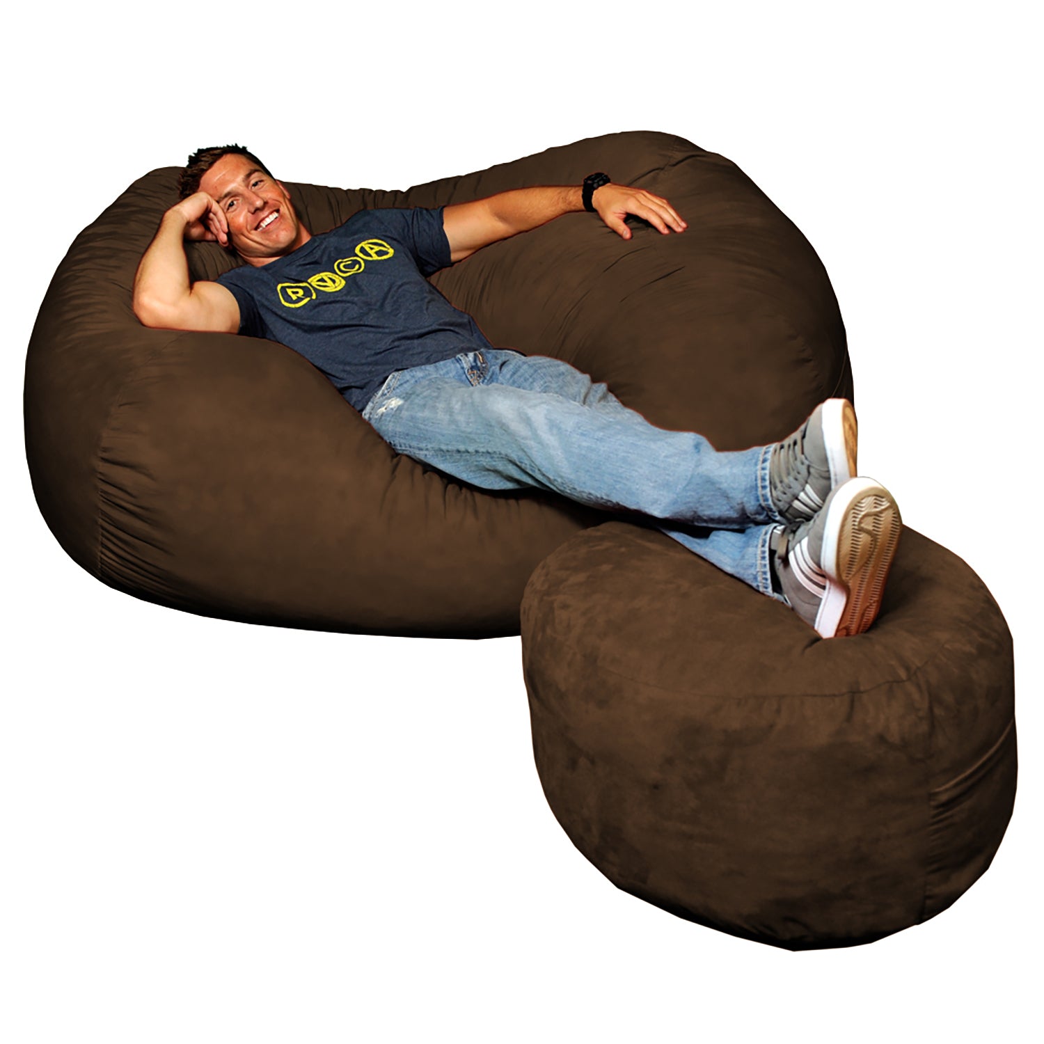 Theater Sacks 6' Big Bean Bag Loveseat - Chocolate Brown