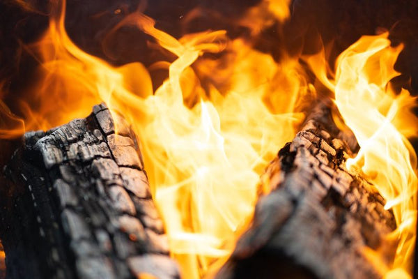 flaming log