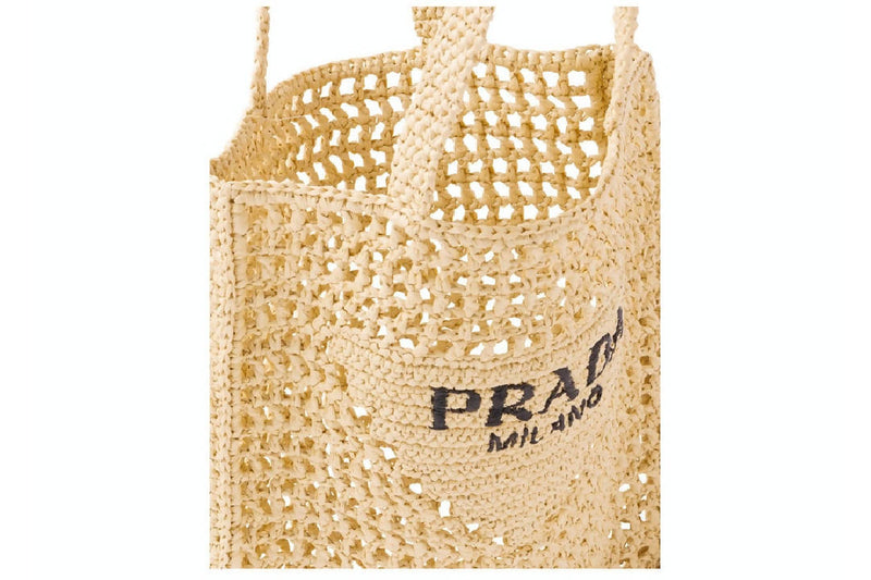 Prada Raffia Tote Bag in Tan | The Accessory Circle – The Accessory Circle  by X Terrace