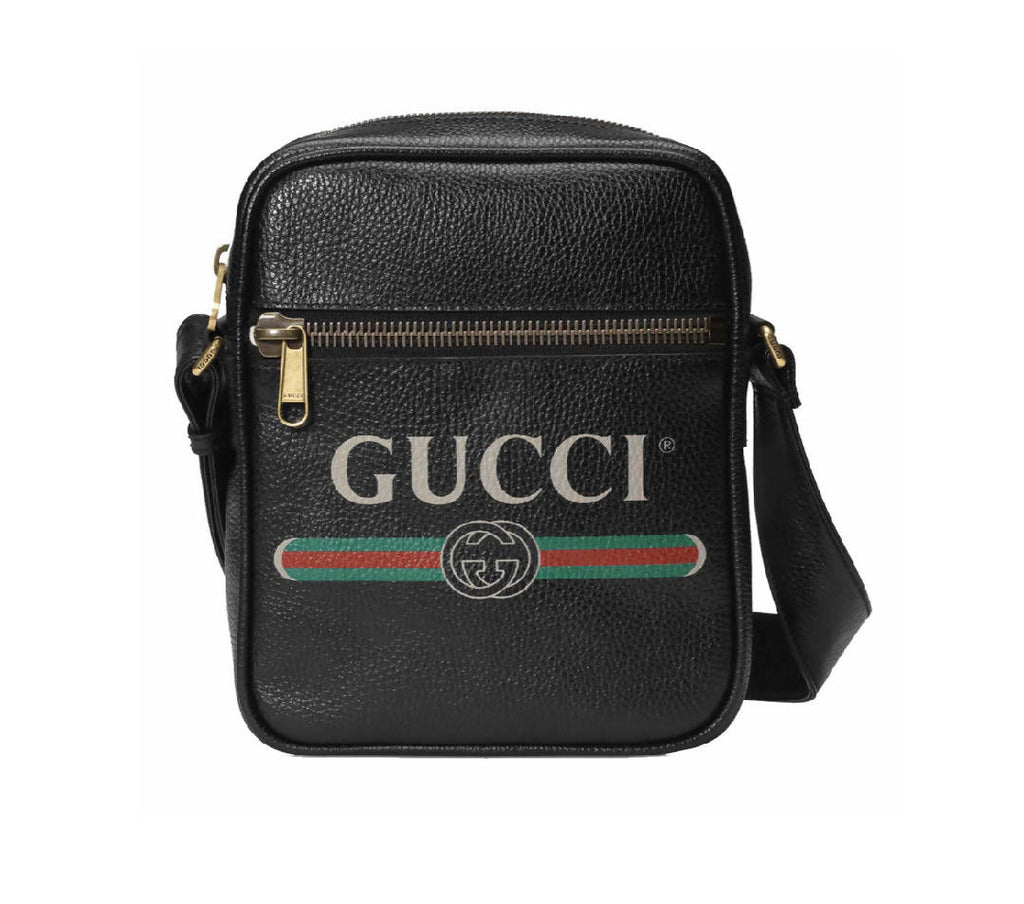 Gucci Black Print Messenger Bag Vintage Logo | The Accessory Circle ...