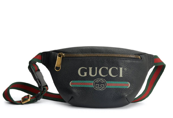 Gucci Print Belt Bag Vintage Logo Small White in Leather with Brass - US