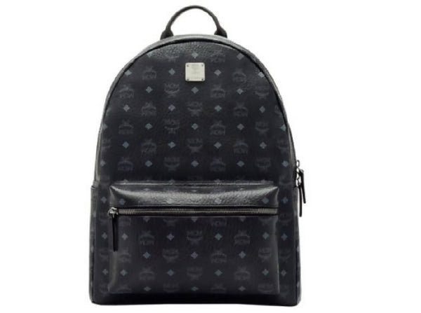 MCM Stark Leather Crossbody Backpack in Black