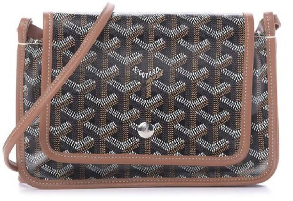 GOYARD PLUMET Crossbody Shoulder Bag Pochette Purse PVC Noir Excellent  Condition