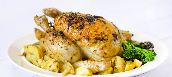 Lemon Herb Roasted Chicken with Garlic & Fennel Potatoes