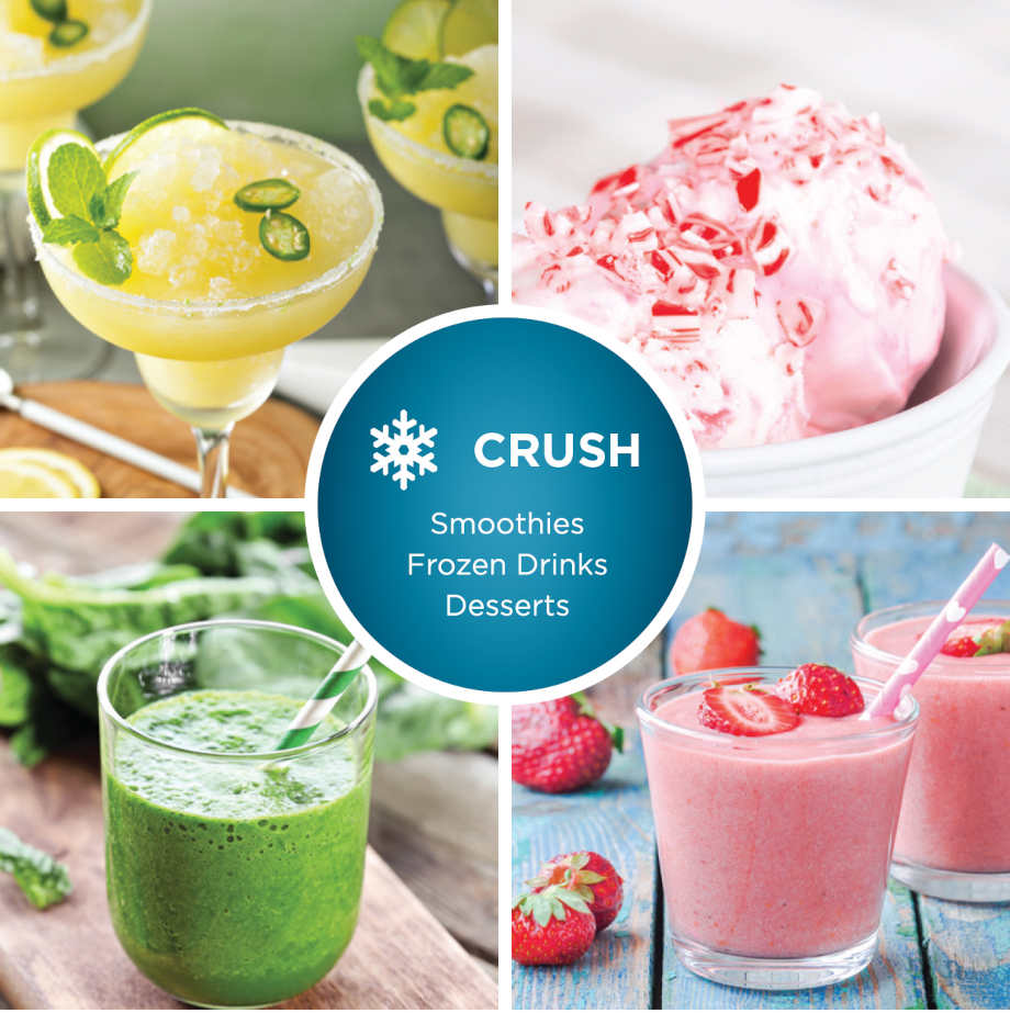 crush smoothies, frozen drinks, desserts