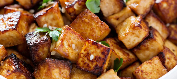 image of spicy tofu with roasted green beans