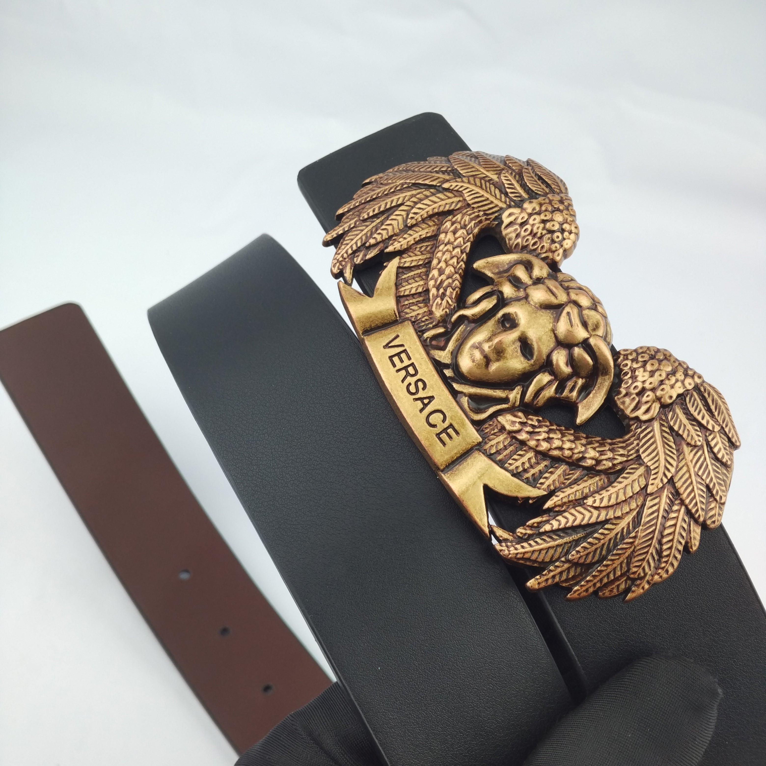 Versace new fashion Medusa casual trend solid color belt