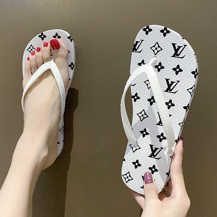 LV Louis Vuitton New Flip Flops Women's Platform Sandals Sli