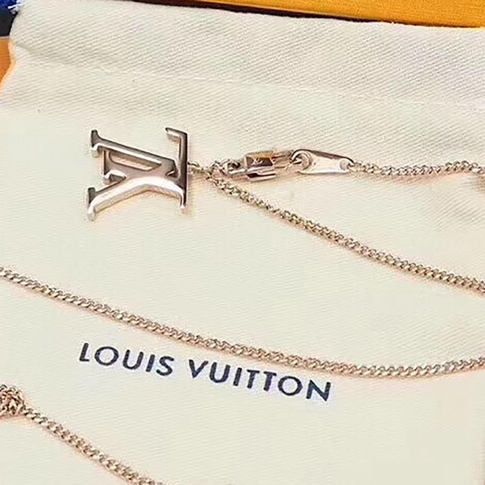 LV Louis Vuitton letter logo necklace men and women couple necklace gift Rose Gold