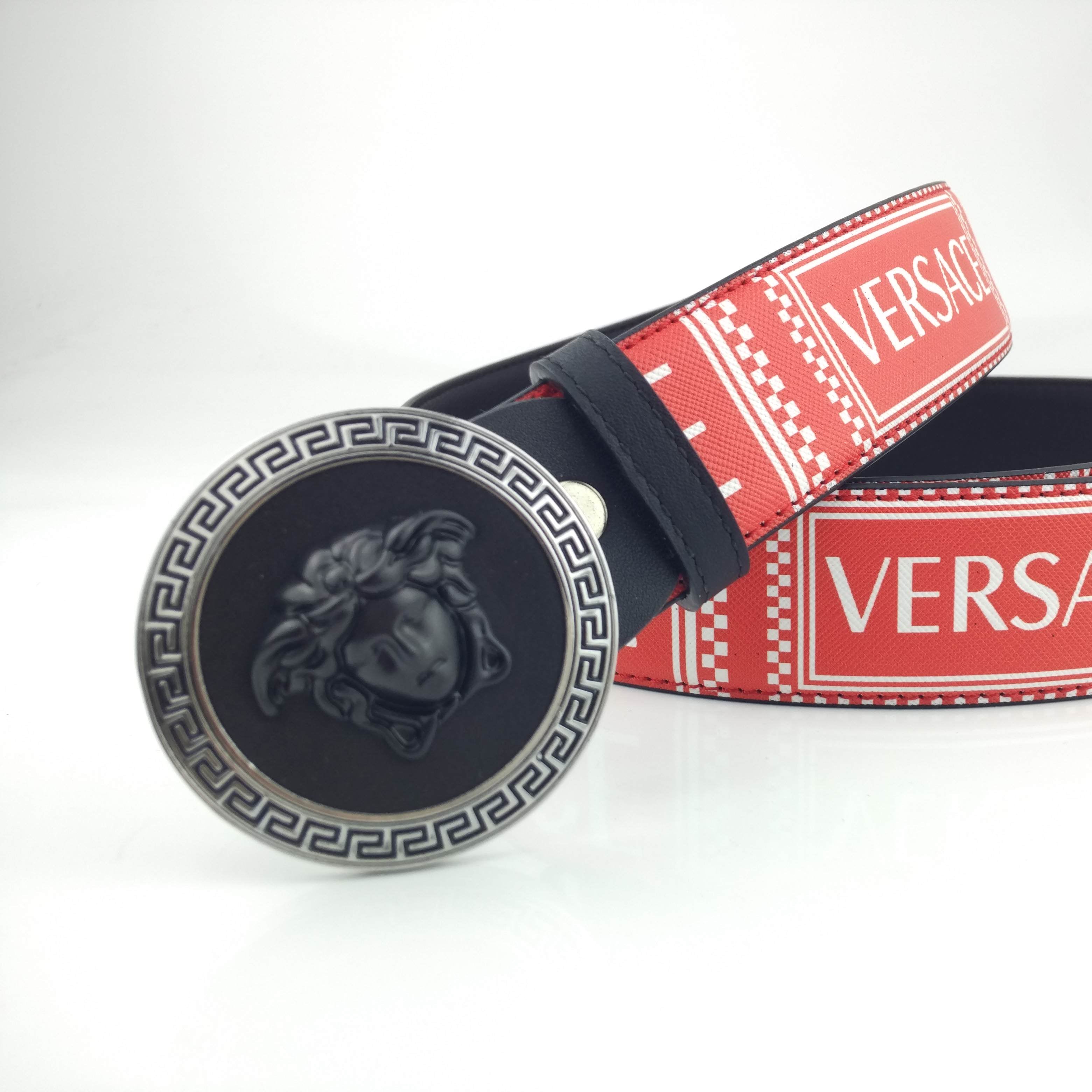 Versace new Medusa men's letter printed casual belt