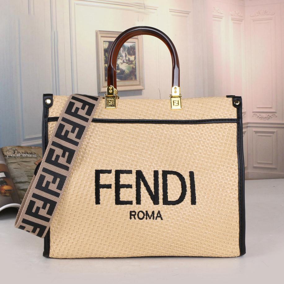 Fendi wide shoulder strap ladies classic fashion large capacity shoulder bag