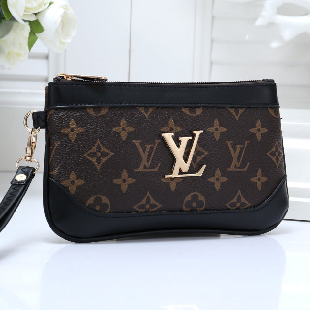 LV Louis Vuitton hot sale fashion color matching printed letters cosmetic bag key case small wallet 