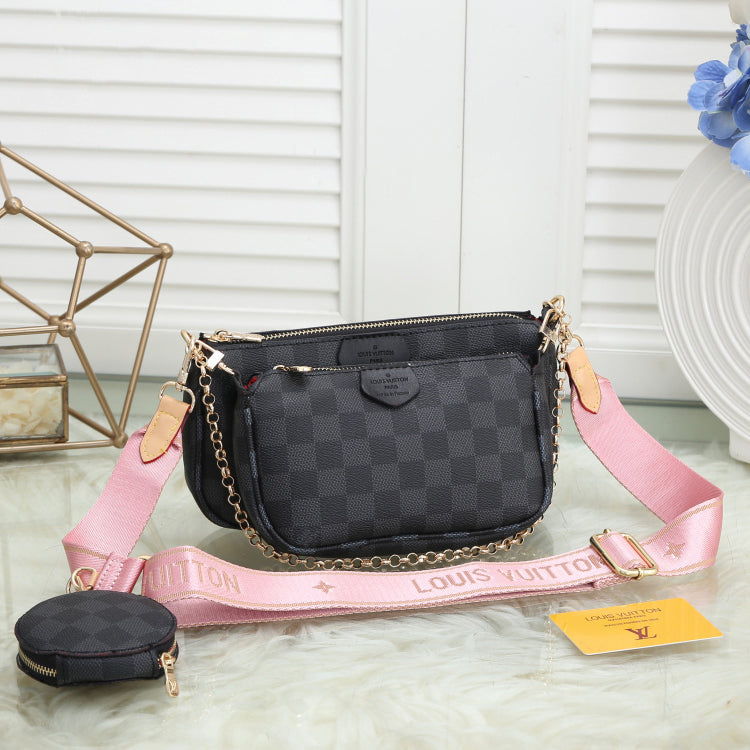 LV Louis Vuitton Hot Sale Classic Ladies Three-piece Mahjong Bag Shoulder Bag Shopping Bag Round Sma