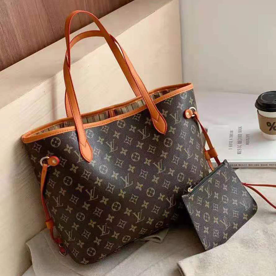 LV Louis Vuitton Classic Printed Letter Two-piece Shoulder Bag Messenger Bag Shopping Bag