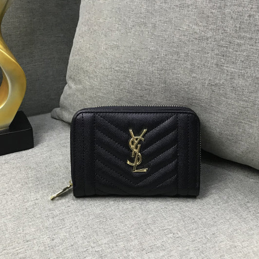 YSL Hot Sale Classic Women's Zipper Small Wallet, Coin Purse, Key Case, Ladies Handbag