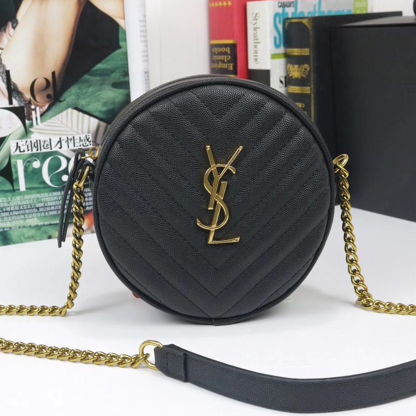 Yves Saint Laurent YSL fashion new letter gold buckle round cake bag messenger bag shoulder bag