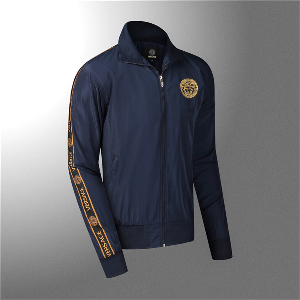 Versace classic simple small logo embroidery long-sleeved jacket