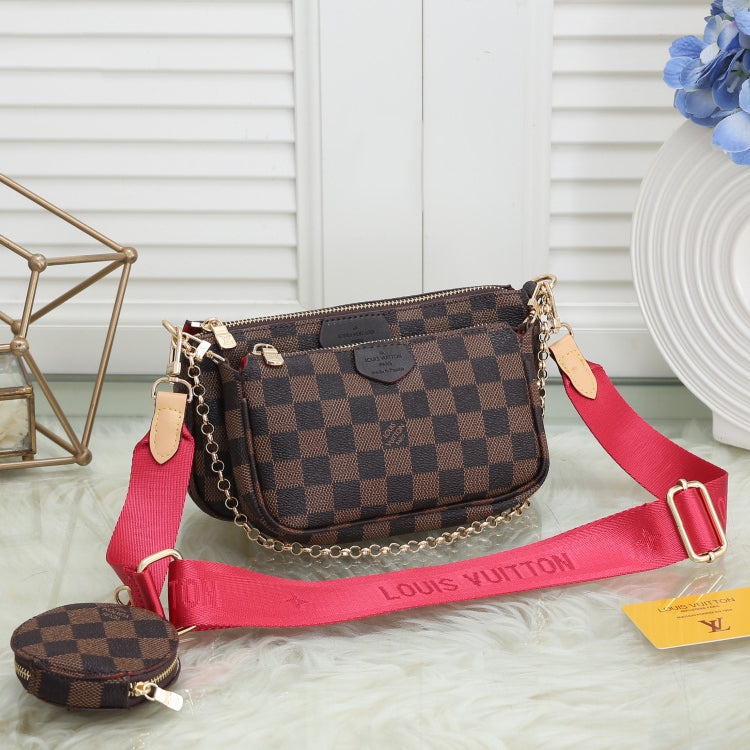 LV Louis Vuitton Hot Sale Classic Ladies Three-piece Mahjong Bag Shoulder Bag Shopping Bag Round Sma