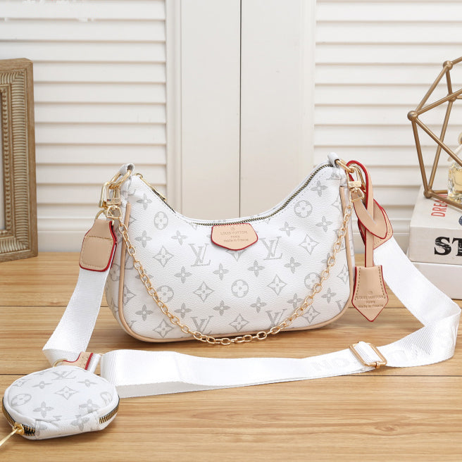 LV Louis Vuitton fashion letter printing color matching ladies shopping two-piece crossbody bag shou