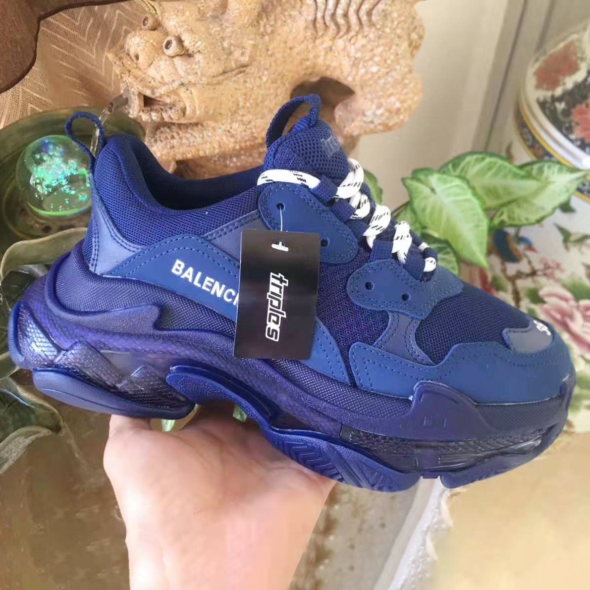 Balenciaga 17FW retro fashion shoes triple the increase in sports Dark Blue