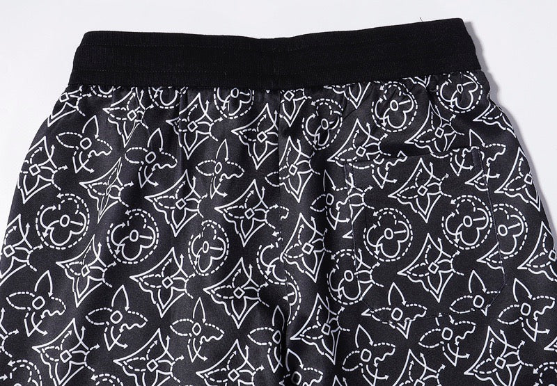 LV Louis vuitton fashion trend print lace-up shorts