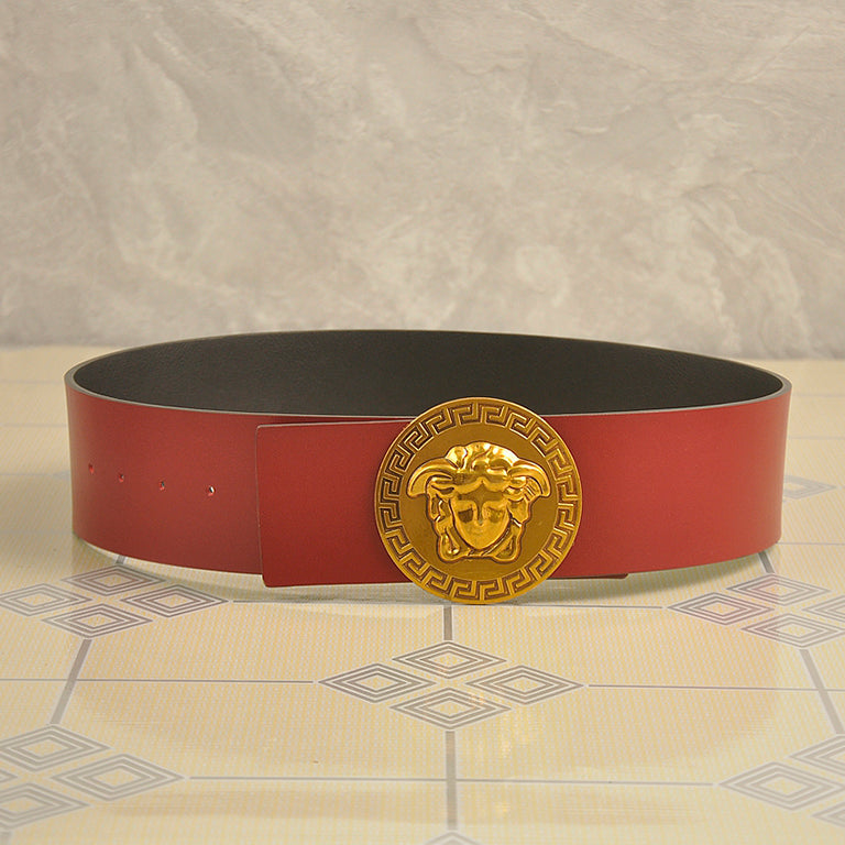 Versace Women's Solid Smooth Buckle Belt