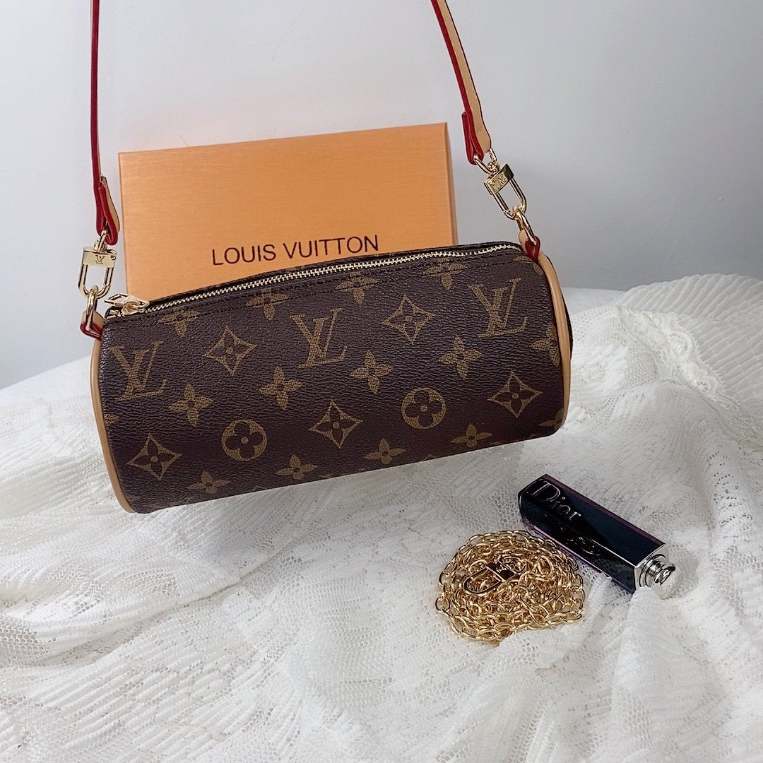 LV Stylish one-shouldered cross-body bag, barrel bag, versatile chain, small bucket bag, mobile phon