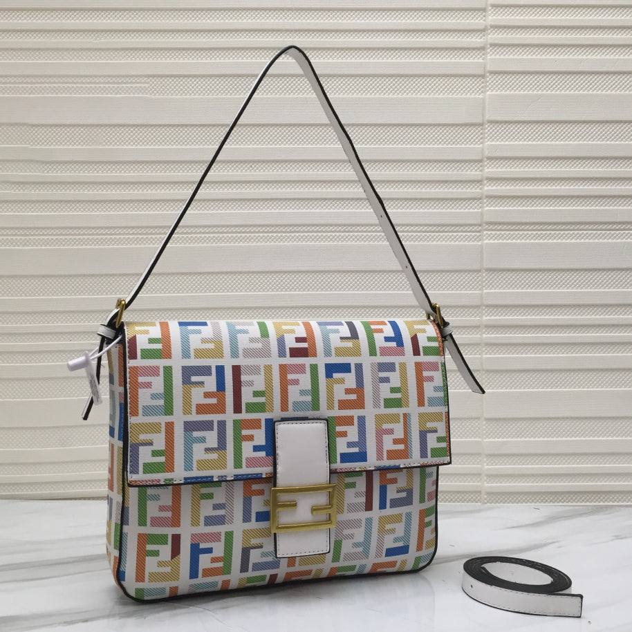 Fendi Classic Ladies Letter Print Casual Flap Shoulder Bag