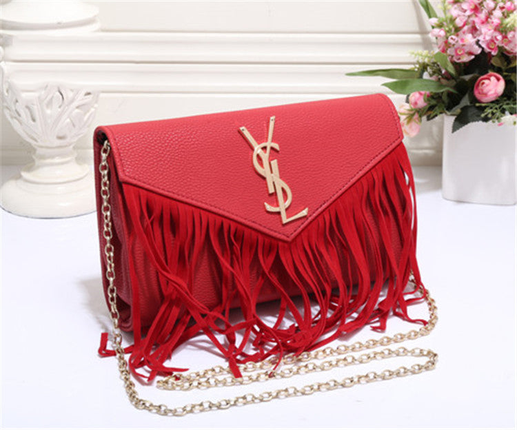 YSL hot sale classic tassel chain bag coin purse mobile phone bag lady shoulder messenger bag