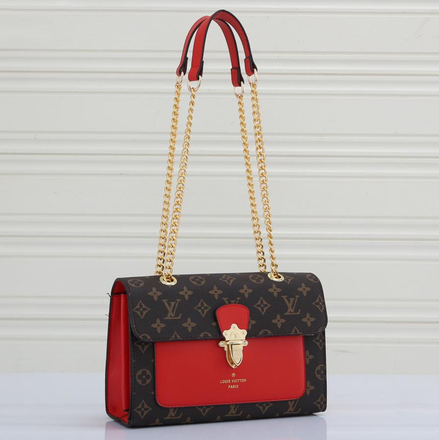 LV Louis Vuitton stitching color letter printing ladies shopping handbags shoulder bag messenger bag