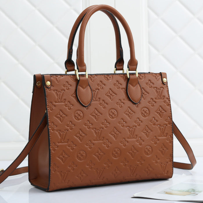 Louis Vuitton LV solid color embossed letters ladies shopping ha